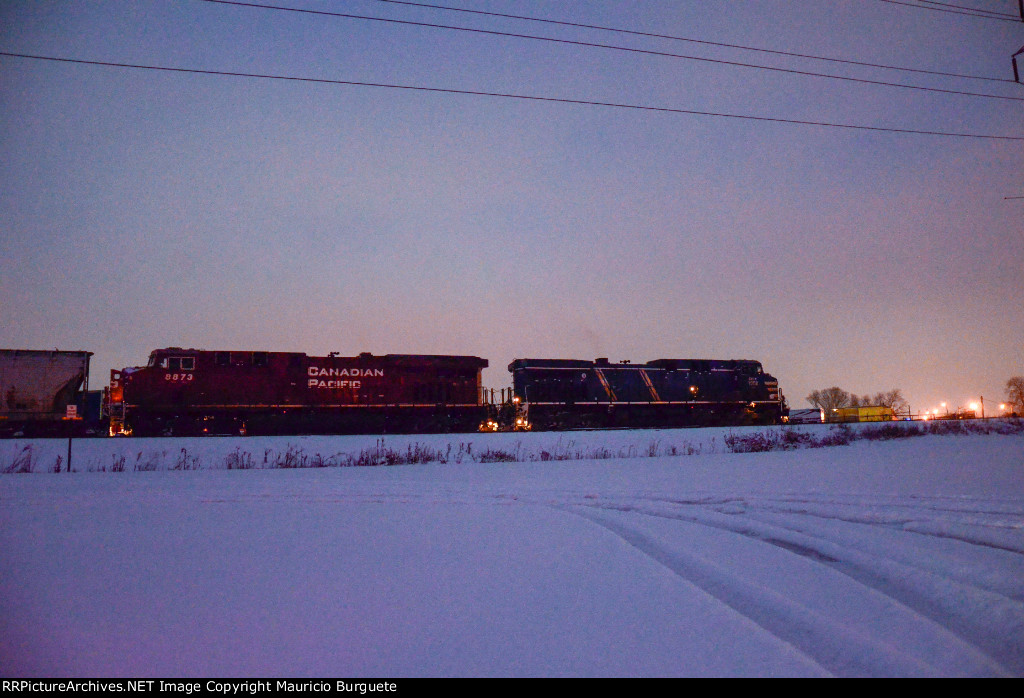 CP ES44AC & CEFX AC44CW Locomotives in the yard